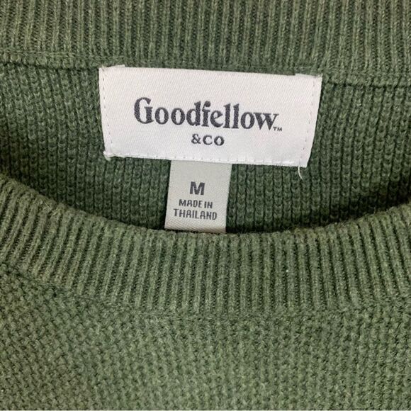 Green Textured Long Sleeve Shirt Men’s Medium Waffle Weave Top Fall Winter Warm - Picture 6 of 8